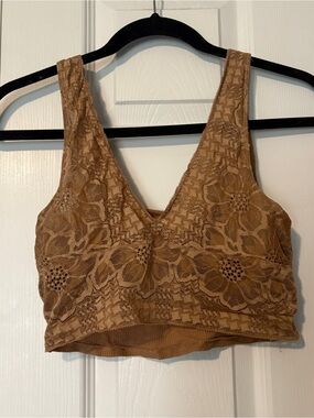 aerie Ribbed Tank Top in Warm Brown